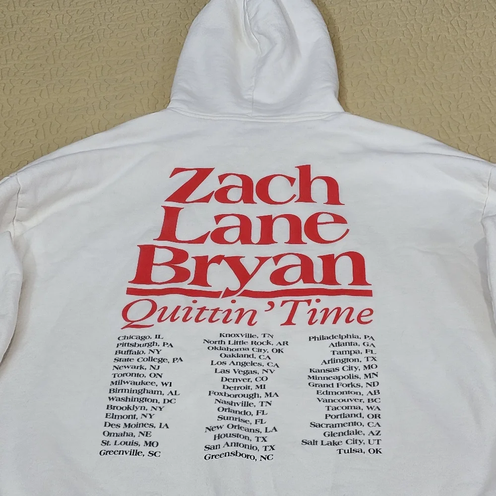 Zach Bryan Quitting Time Country music tour concert hoodie oversized size M - Picture 6 of 7
